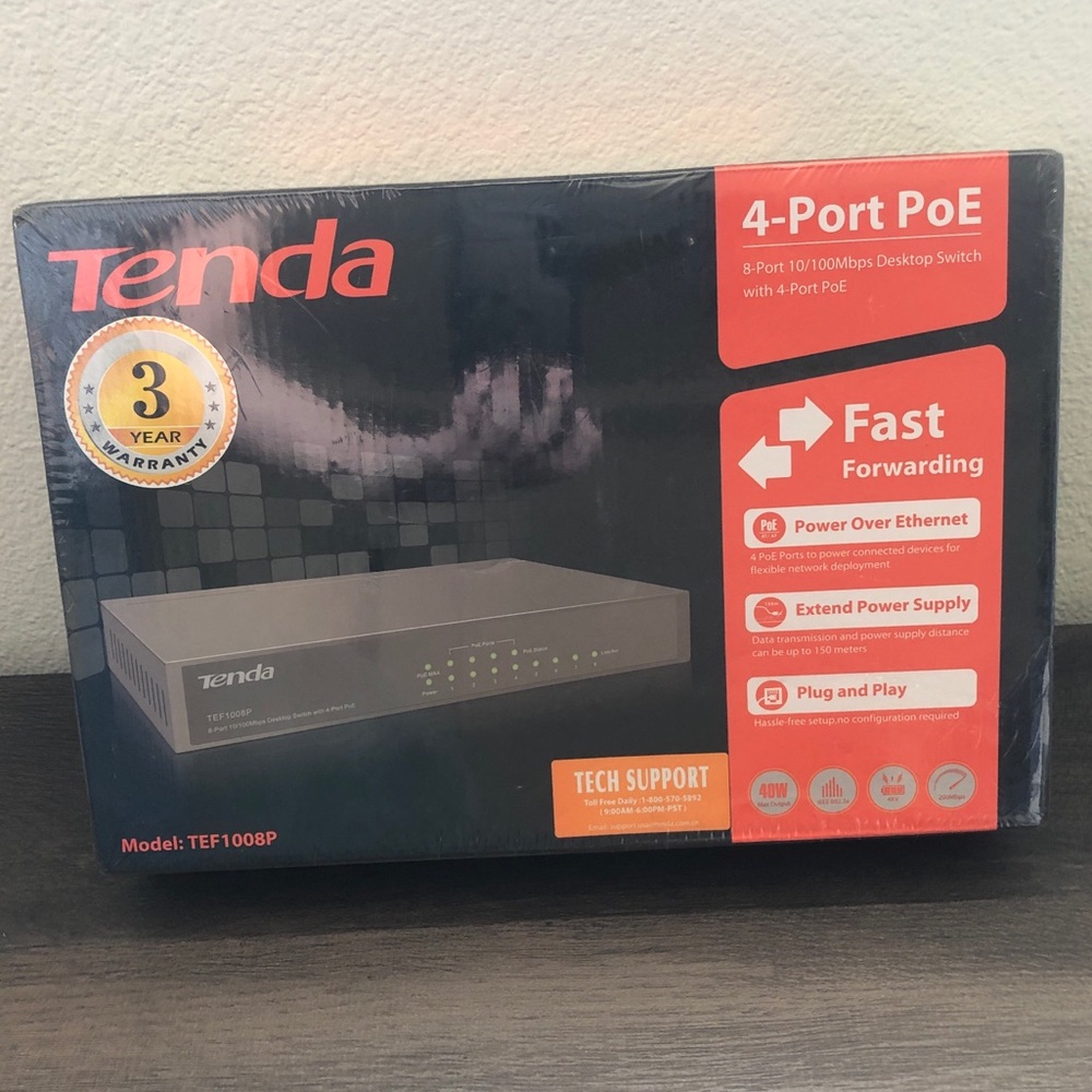 Tenda TEF1008P 4 Port PoE and FE Switch